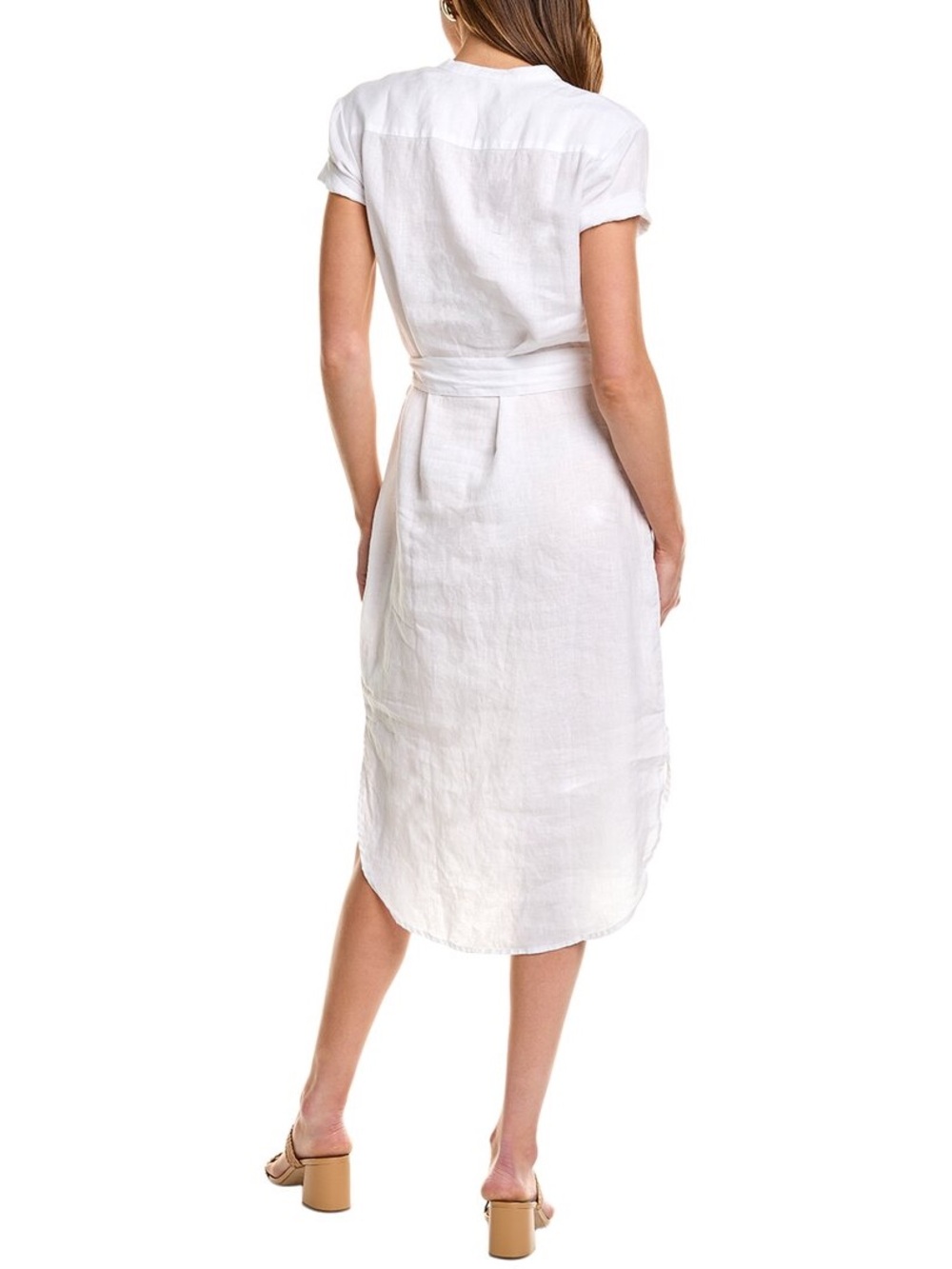 Standard James Perse 100% linen side slit belted pocket shirtdress - Picture 2 of 5